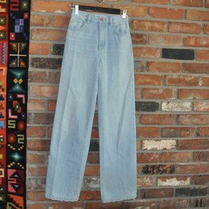 Garage Wide Leg Denim Pants, Jean. High Waisted. Light Blue. Sz 00 23